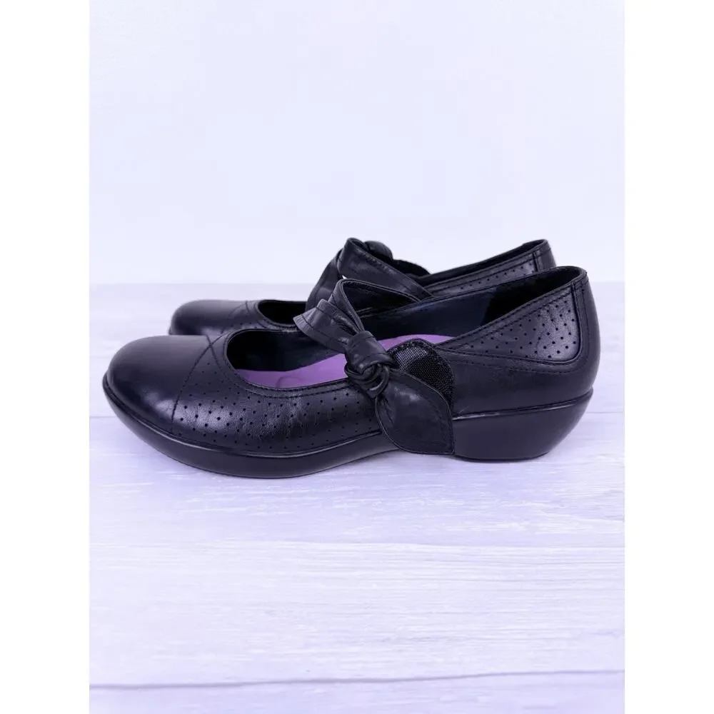 Dansko Diedra Black‎ Leather Mary Jane Shoes Womens US 8.5-9 Hook & Loop Comfort